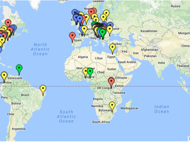 World Map of MyBeeLine users